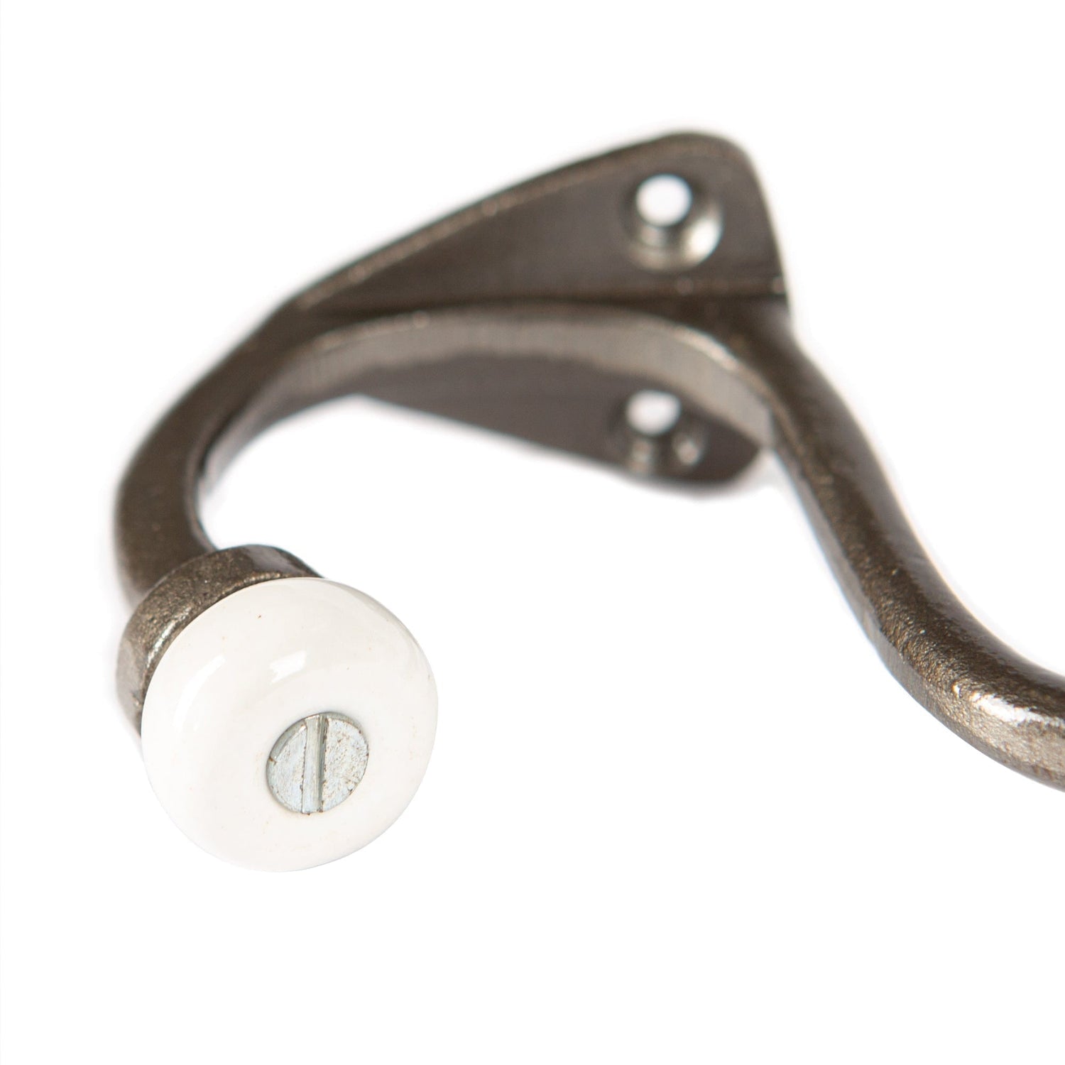 30mm x 105mm White Ceramic Ball Raw Hat &amp; Coat Hook