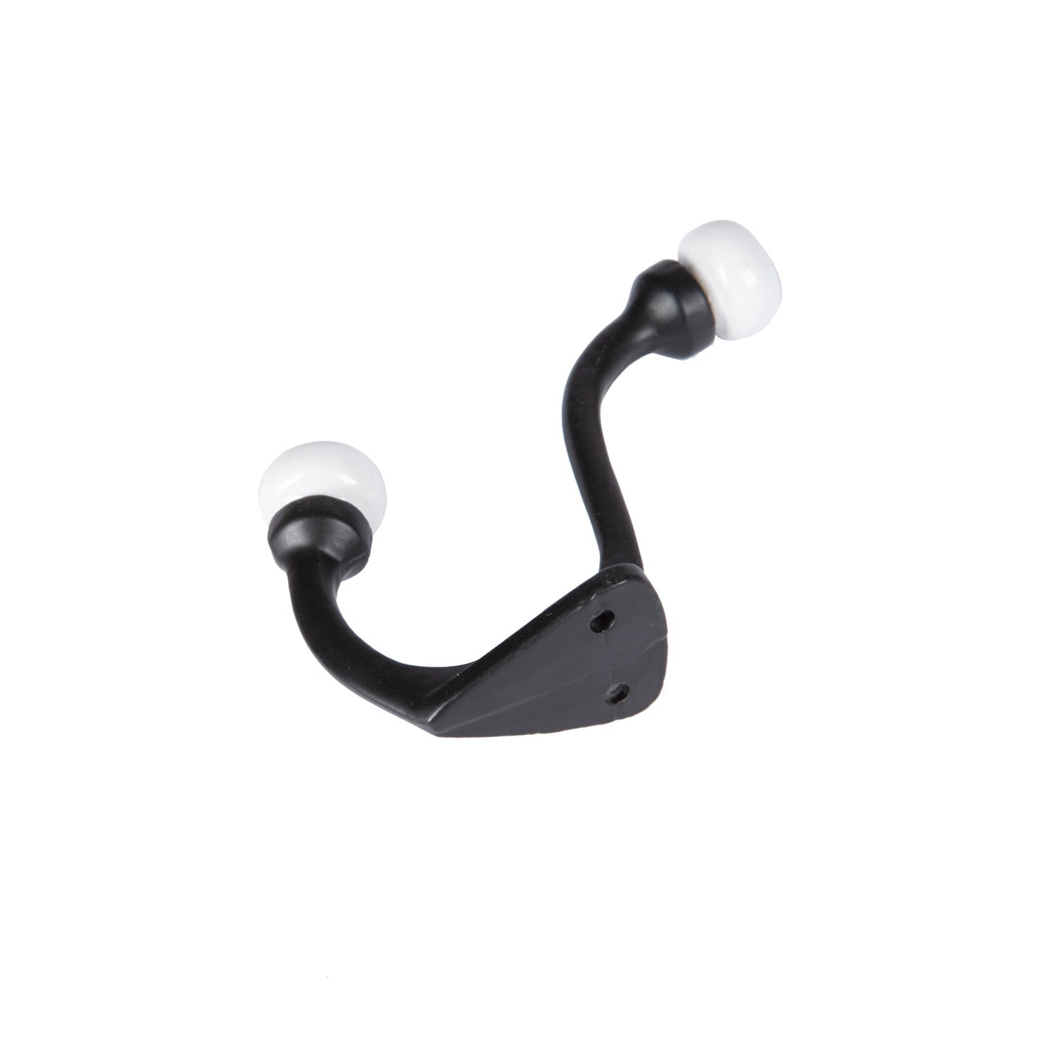 30mm x 105mm White Ceramic Ball Black Hat &amp; Coat Hook