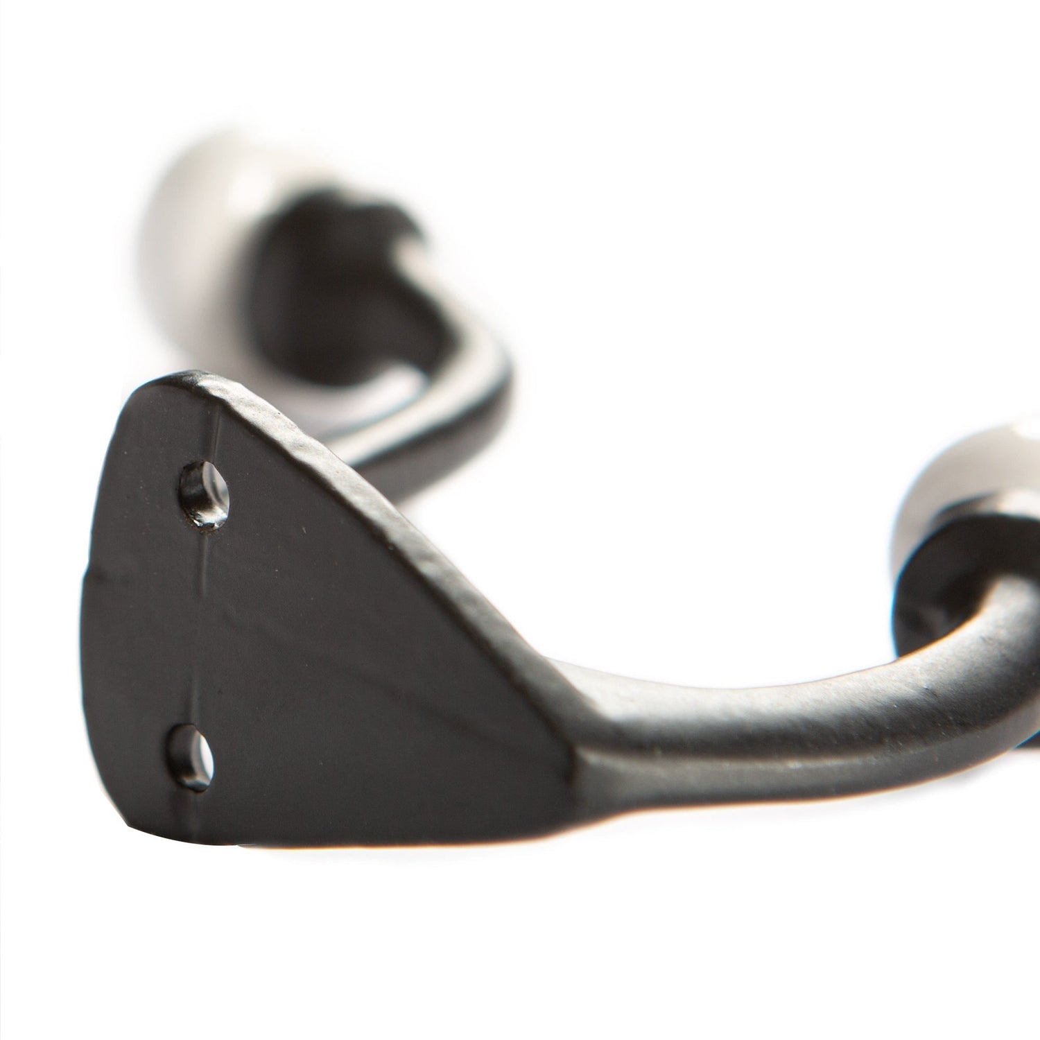 30mm x 105mm White Ceramic Ball Black Hat &amp; Coat Hook