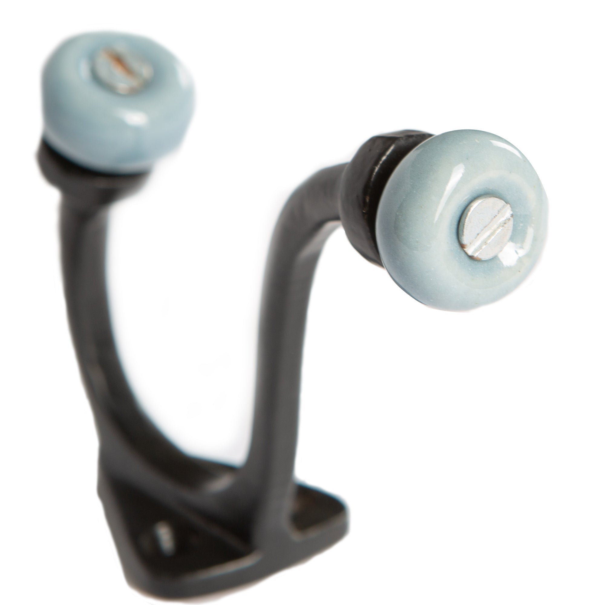 30mm x 105mm Grey Ceramic Ball Black Hat &amp; Coat Hook