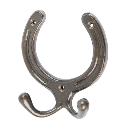 100mm x 110mm Raw Horse Shoe Double Coat Hook