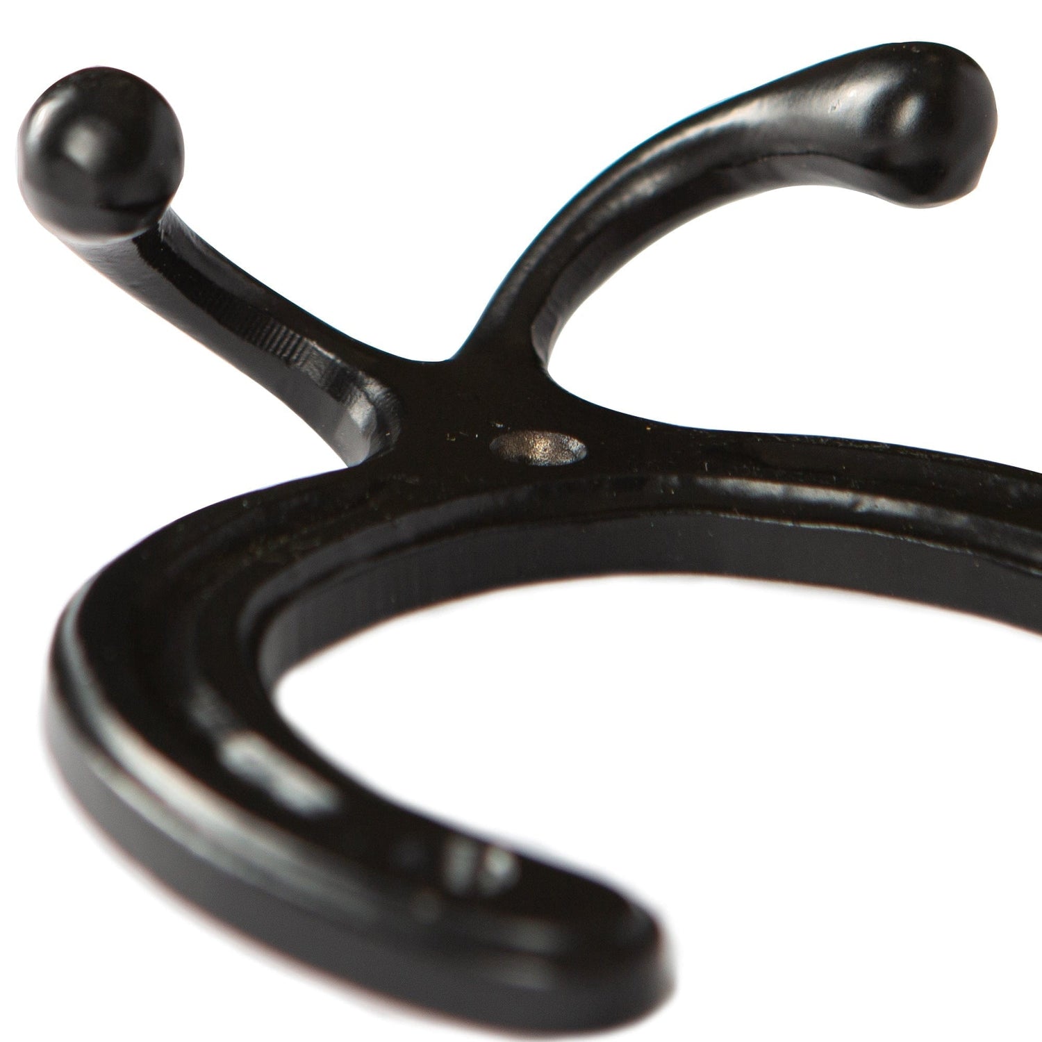 100mm x 110mm Black Horse Shoe Double Coat Hook