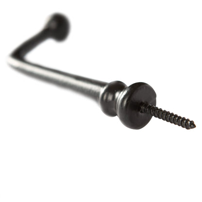 20mm x 60mm Black Flat Top Screw Hook