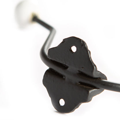 50mm x 180mm White Ceramic Ball Hat &amp; Coat Hook