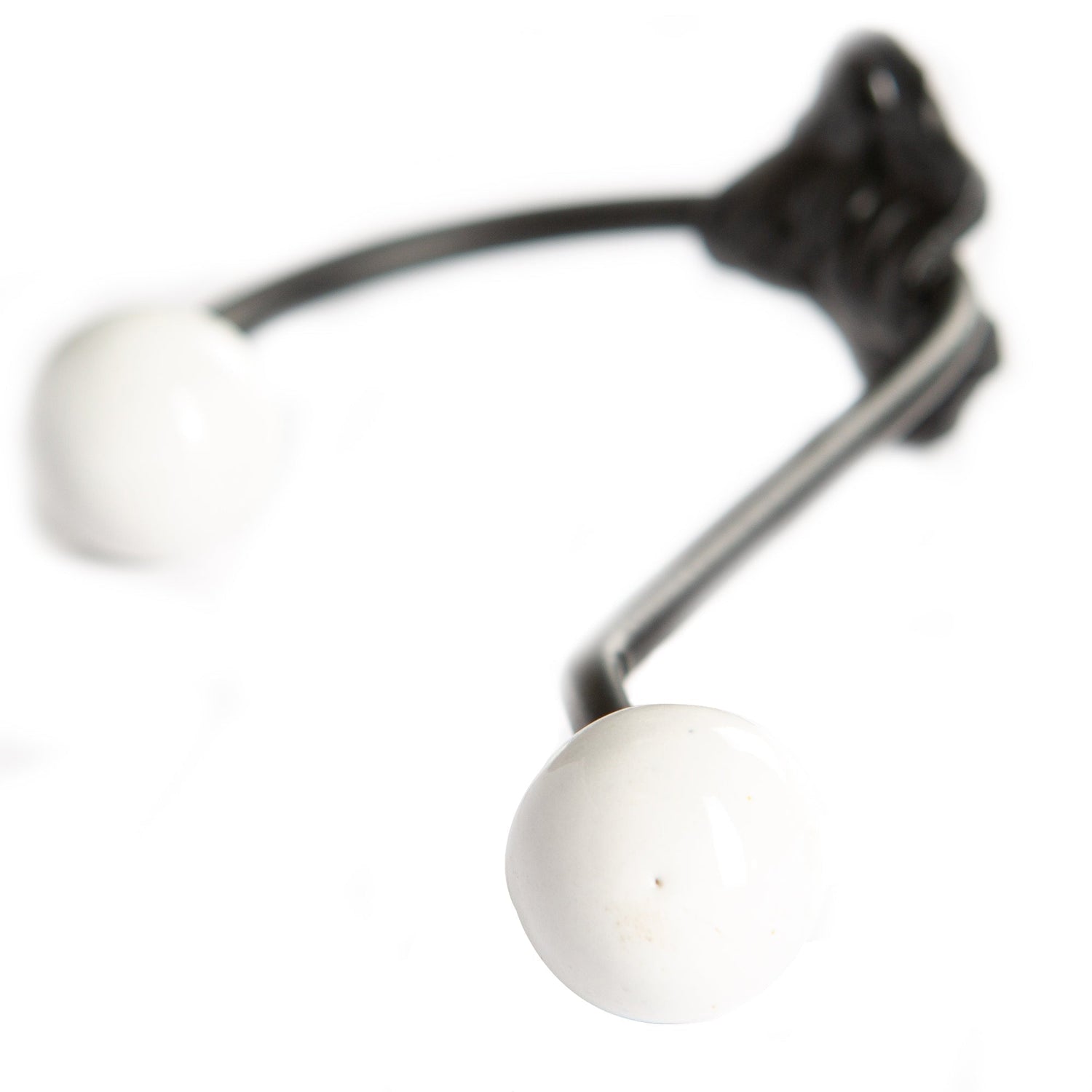 50mm x 180mm White Ceramic Ball Hat &amp; Coat Hook