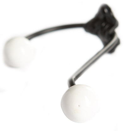 50mm x 180mm White Ceramic Ball Hat &amp; Coat Hook