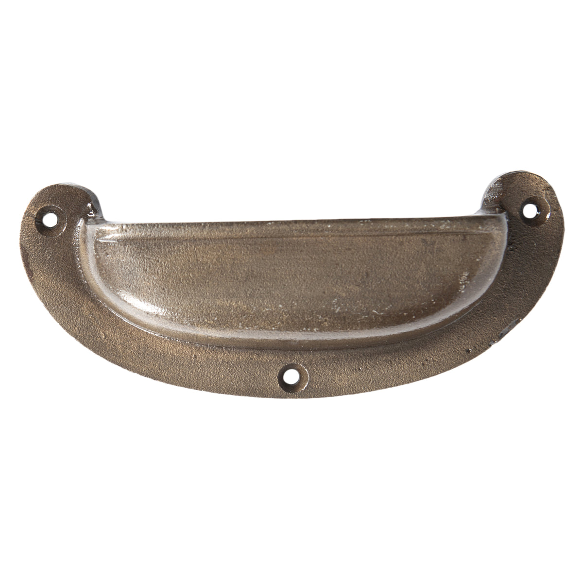Brass 130mm x 50mm Wide Lipped Iron Cabinet Cup Handle