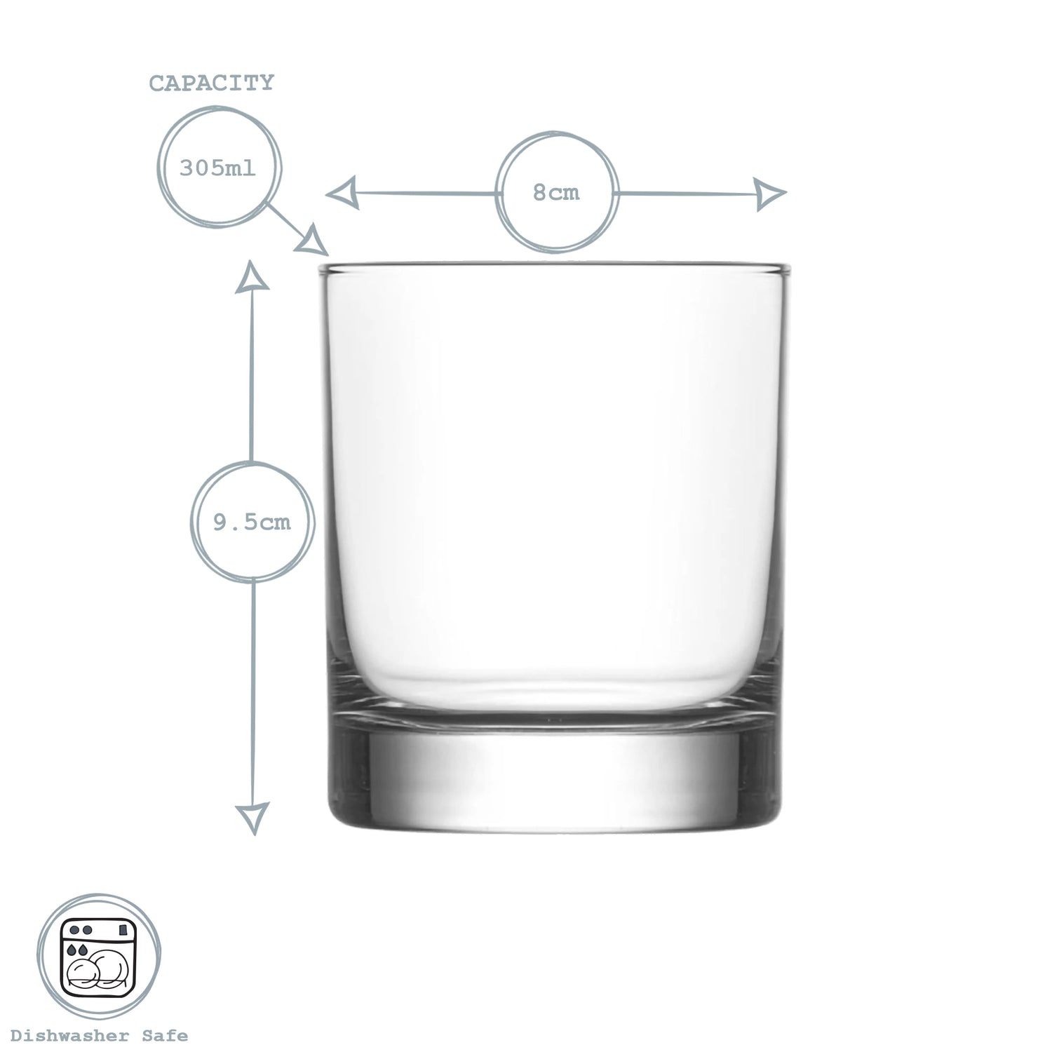 305ml Ada Whisky Glasses - Pack of Six