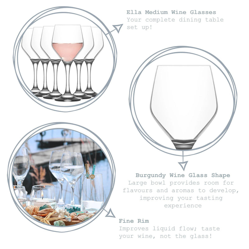 330ml Ella Red Wine Glasses - Pack of Six - By LAV