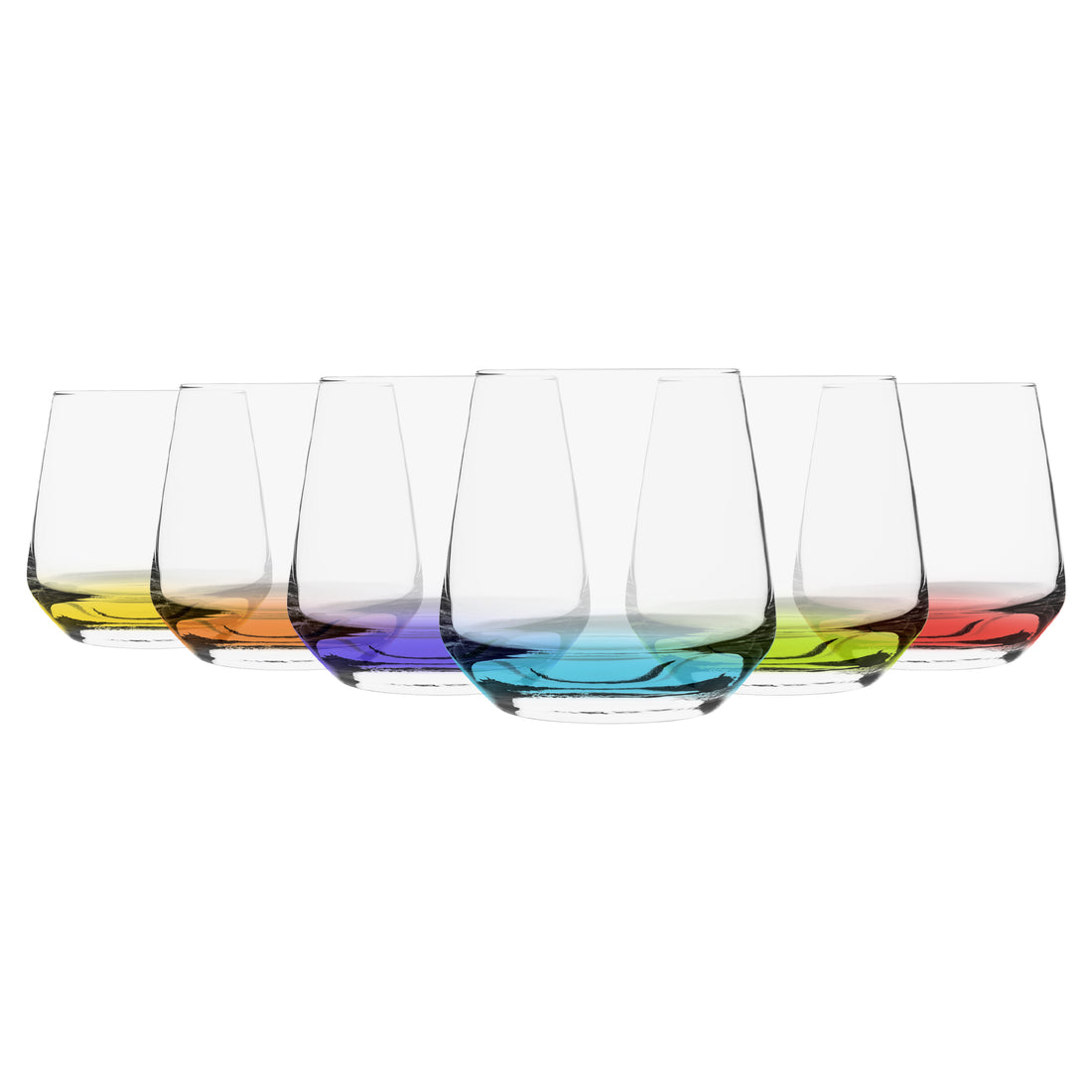 345ml Lal Whisky Glasses - Coloured Bases - Pack of Six
