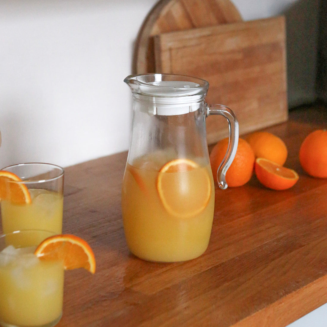 1.8L Misket Glass Water Jug with White Silicone Lid