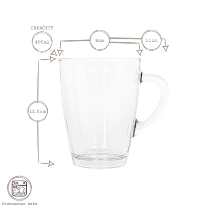 400ml Vega Glass Coffee Cups - Pack of Six