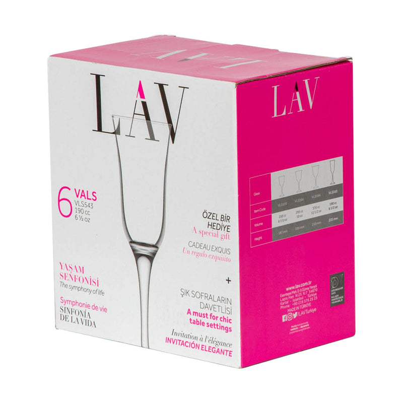 190ml Vals Champagne Tulips - Pack of Six - By LAV