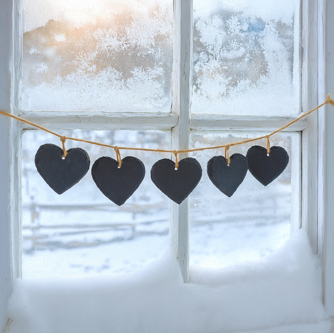 7cm Slate Heart Hanging Tag