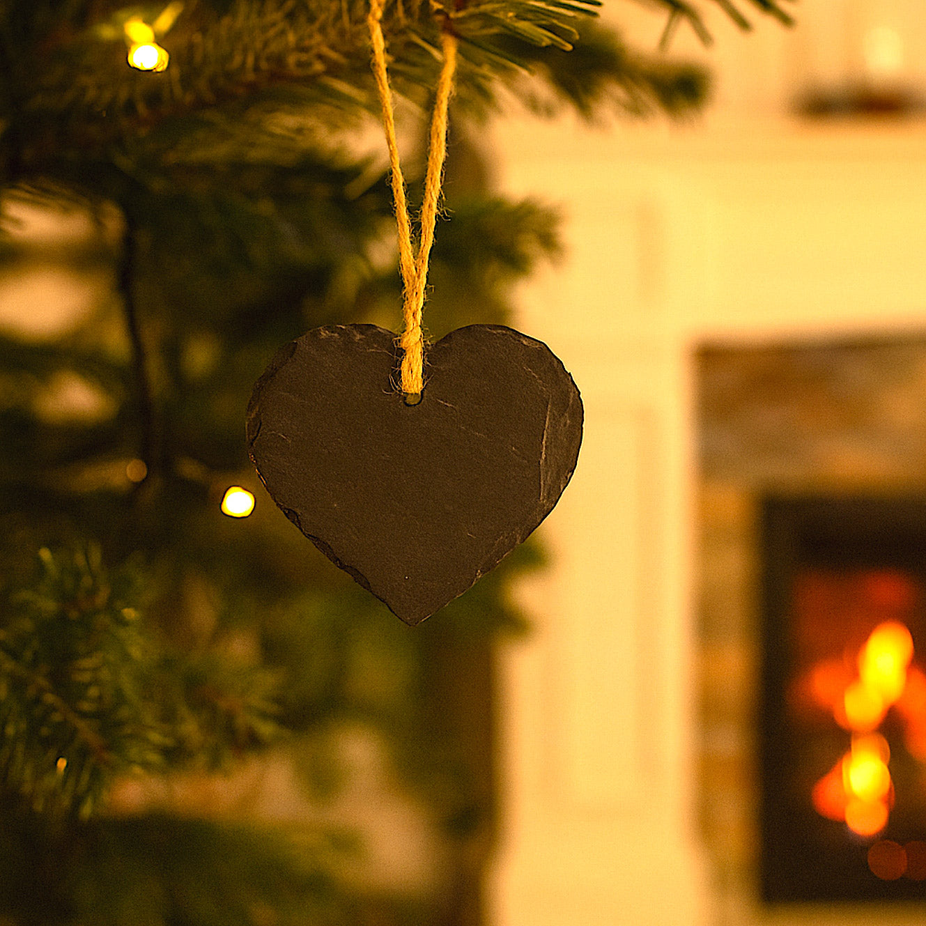 7cm Slate Heart Hanging Tag