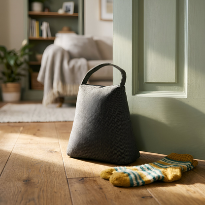 Herringbone Door Stop &amp; Draught Excluder Set - Triangle