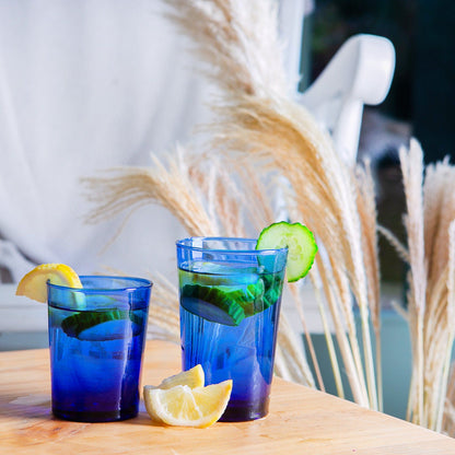 215ml Meknes Blue Recycled Tumbler Glasses - Pack of Six