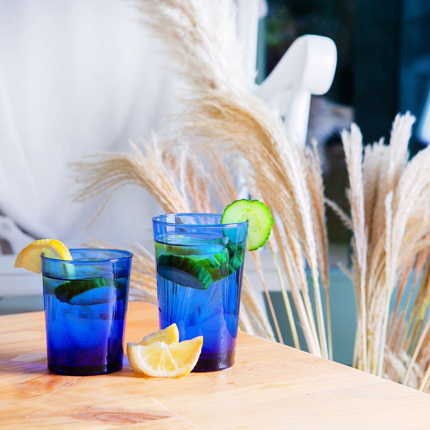 325ml Meknes Blue Recycled Highball Glasses - Pack of Six