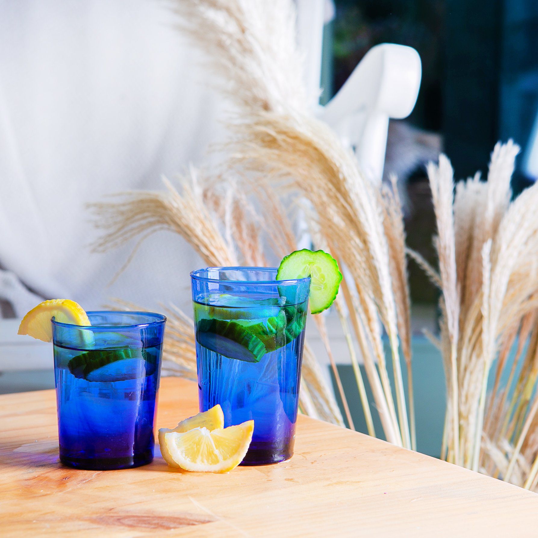 325ml Meknes Blue Recycled Highball Glasses - Pack of Six