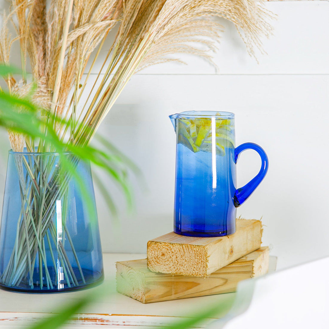 1L Jebel Blue Recycled Glass Jug