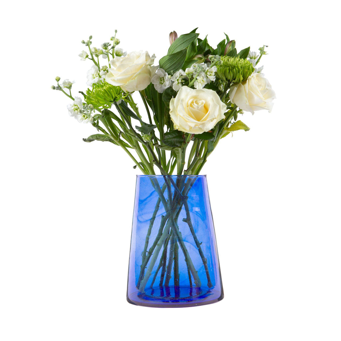 25cm Blue Jebel Recycled Glass Vase