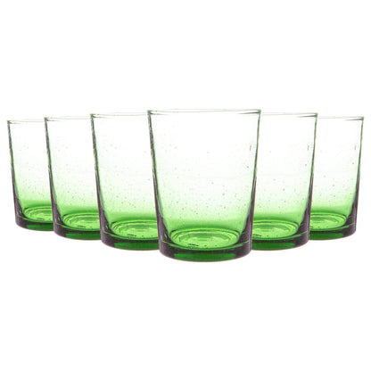 215ml Meknes Green Recycled Tumbler Glasses - Pack of Six