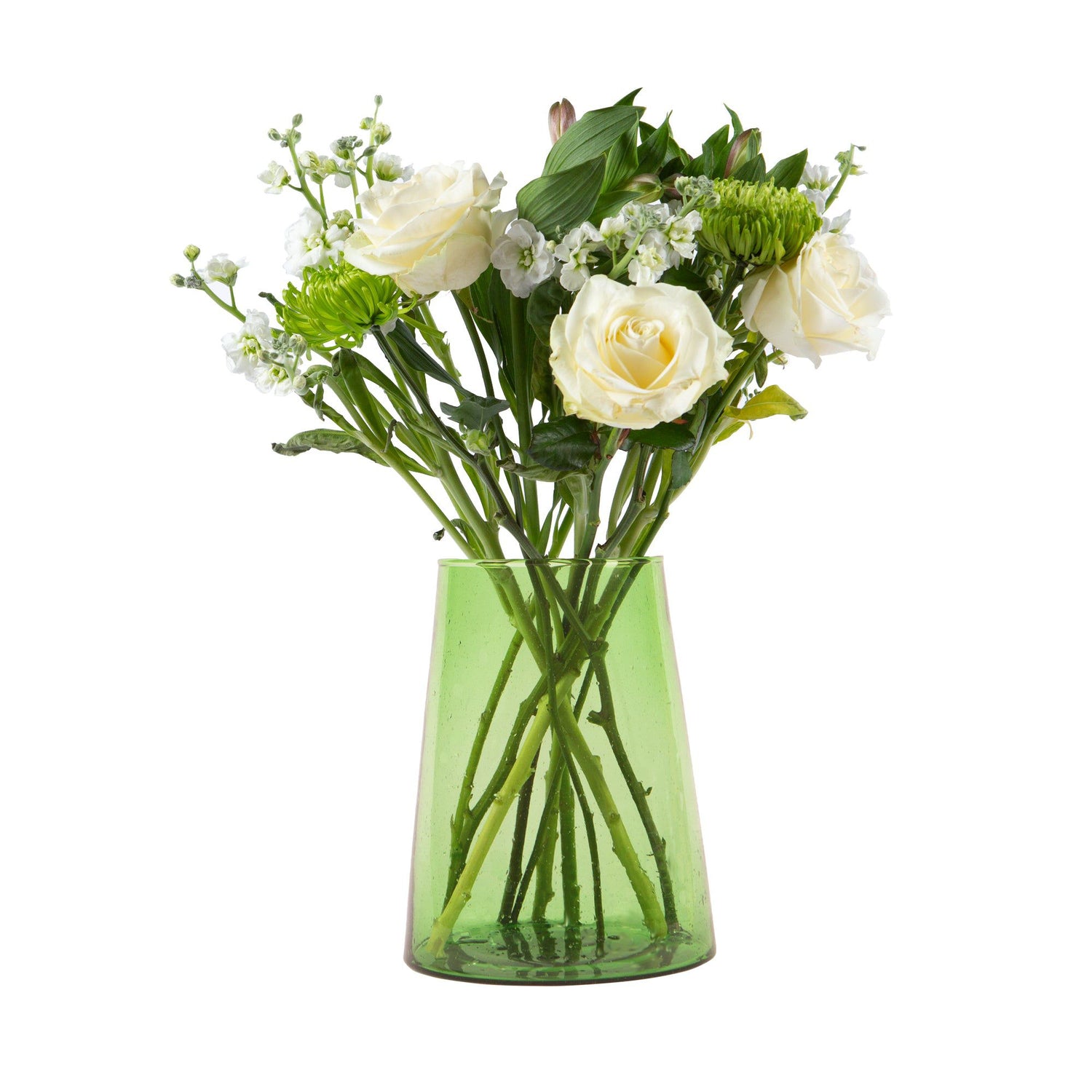 25cm Green Jebel Recycled Glass Vase