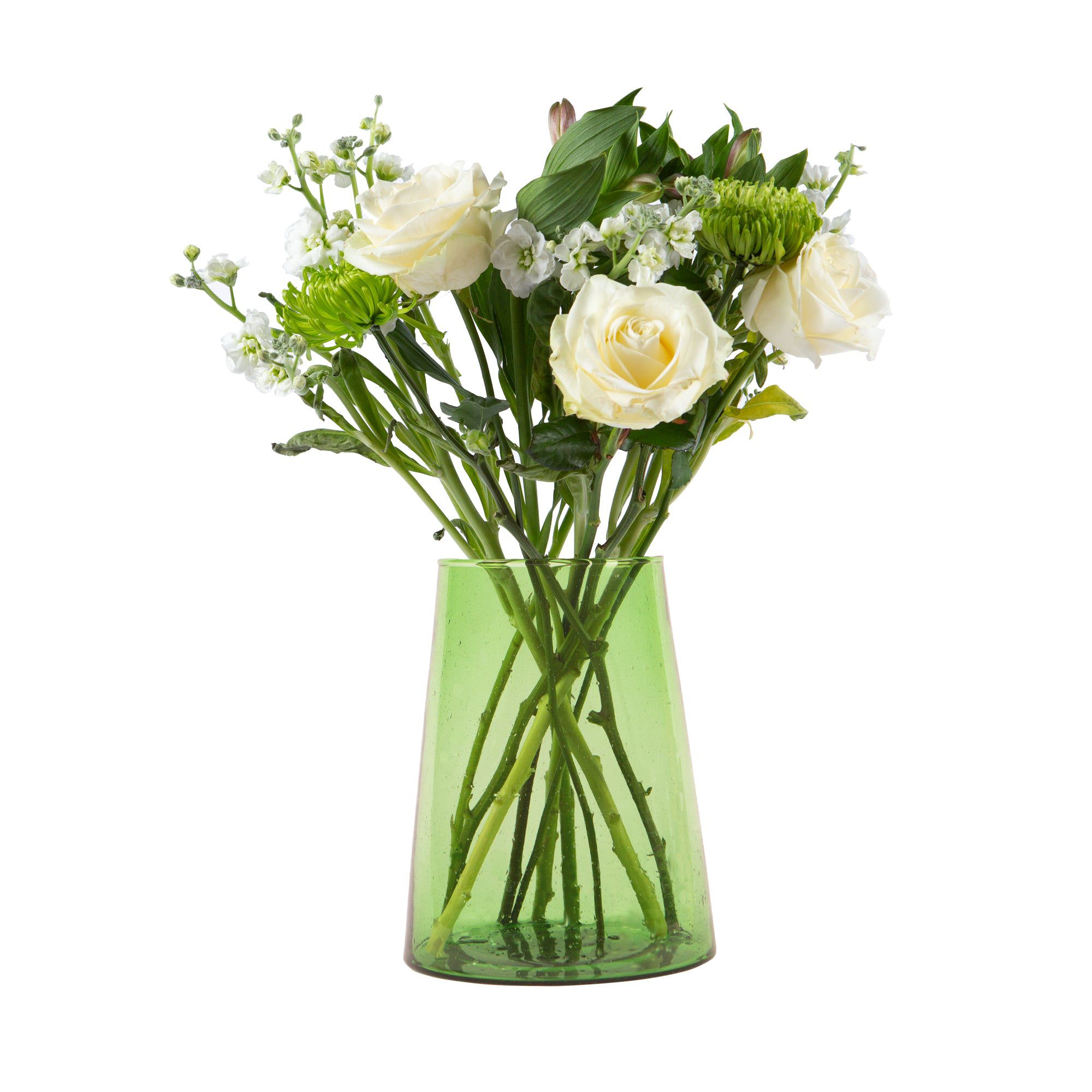 25cm Green Jebel Recycled Glass Vase