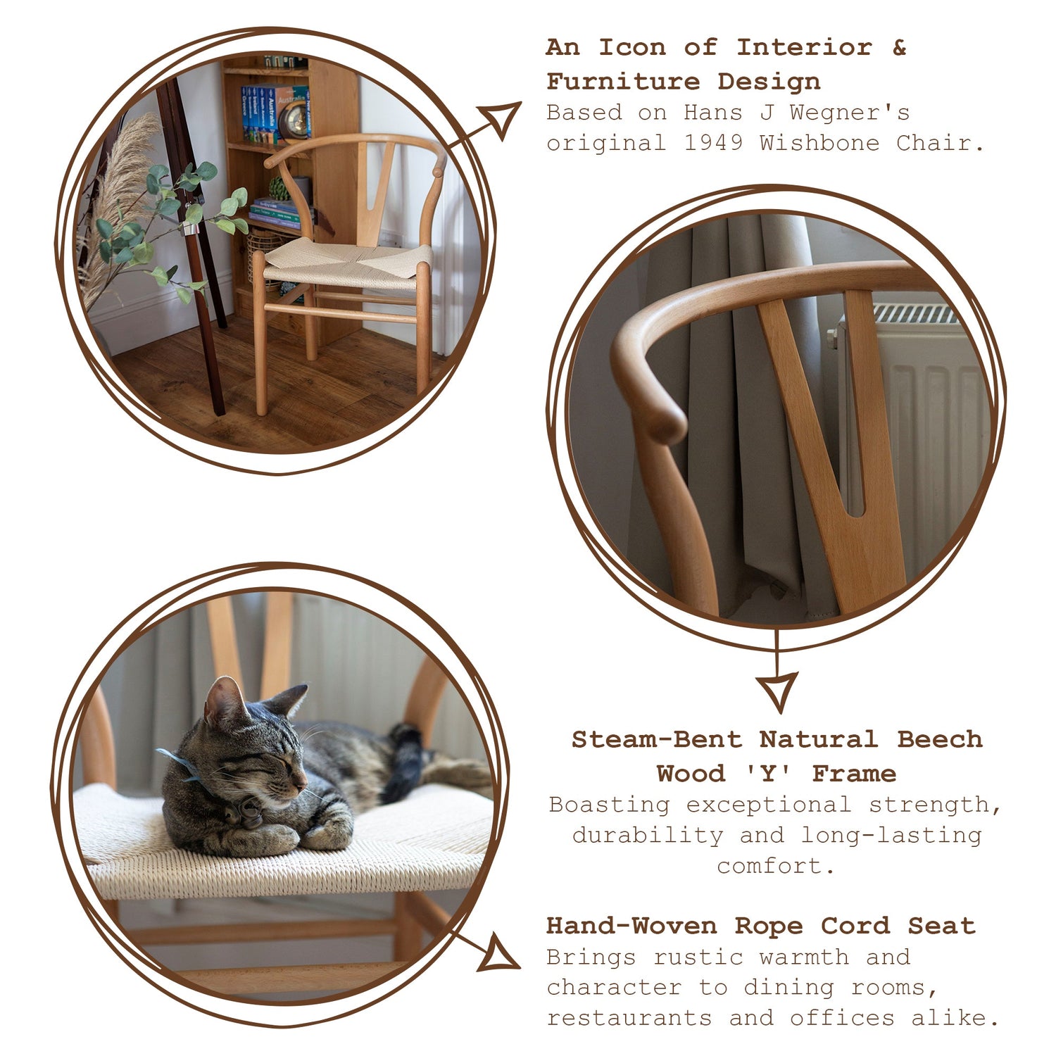 Wooden Wishbone Dining Chair