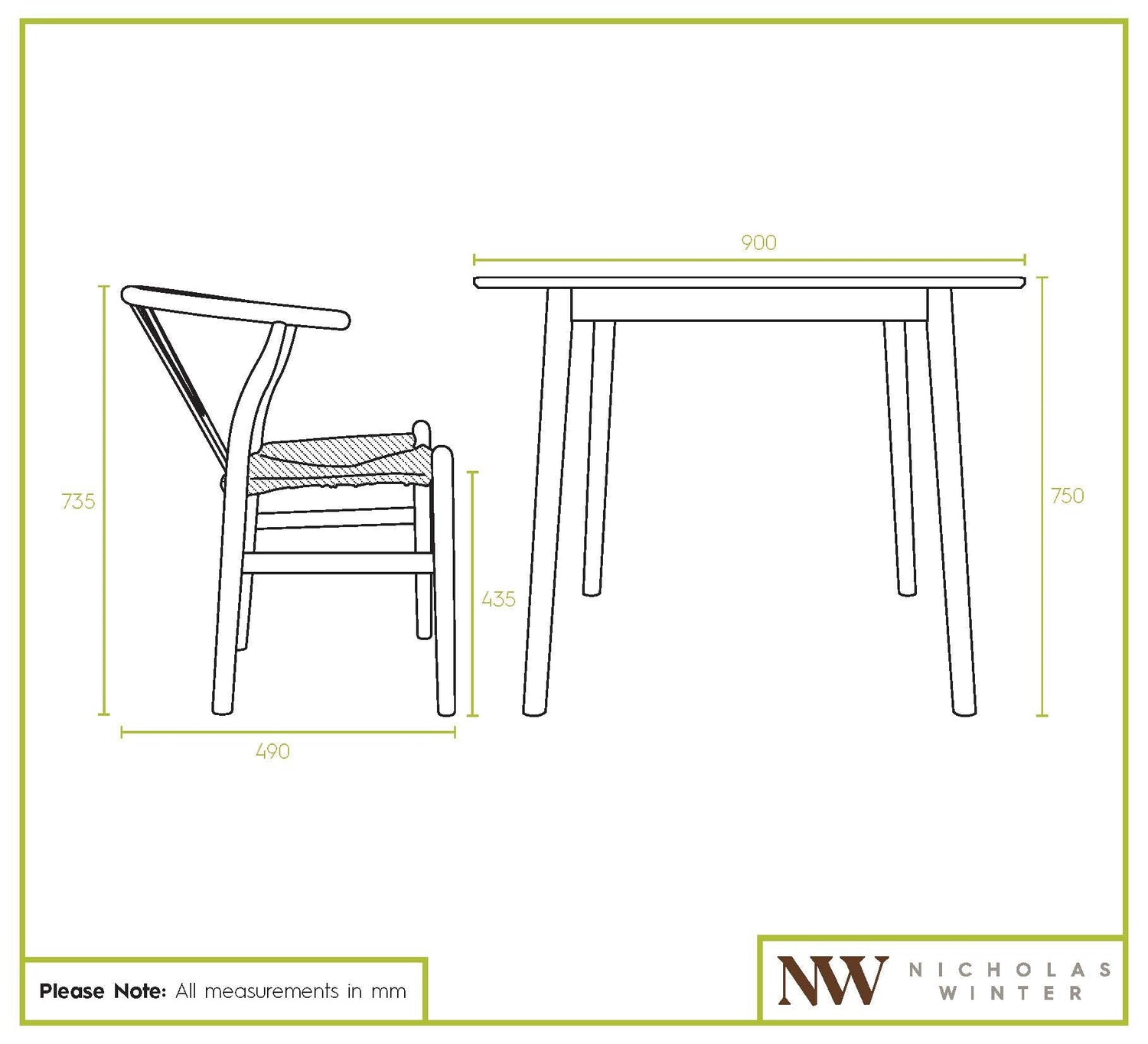 5pc 90cm Square Beige Wooden Table &amp; Black Wishbone Chair Dining Set