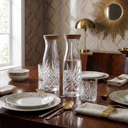 1L Crystal Melodia Glass Carafe with Cork Lid