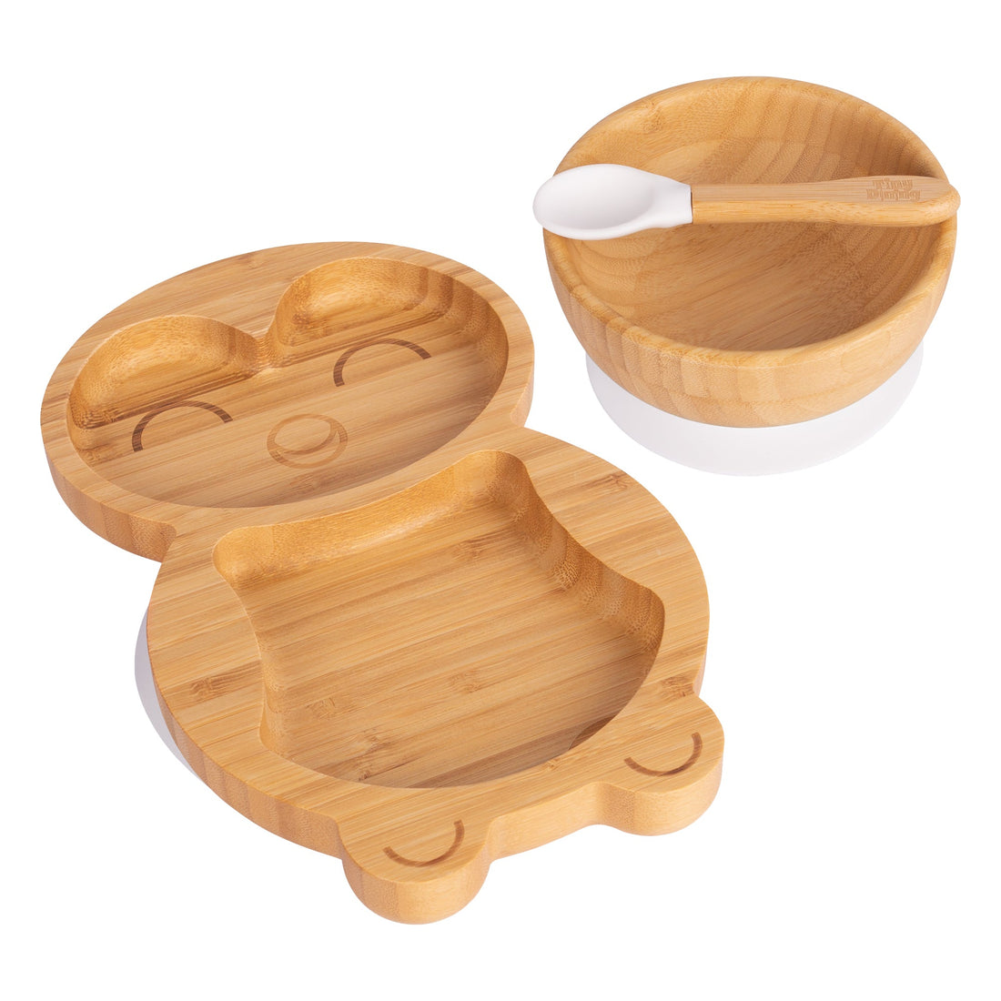Pickles the Penguin Bamboo Suction Dinner Set - White