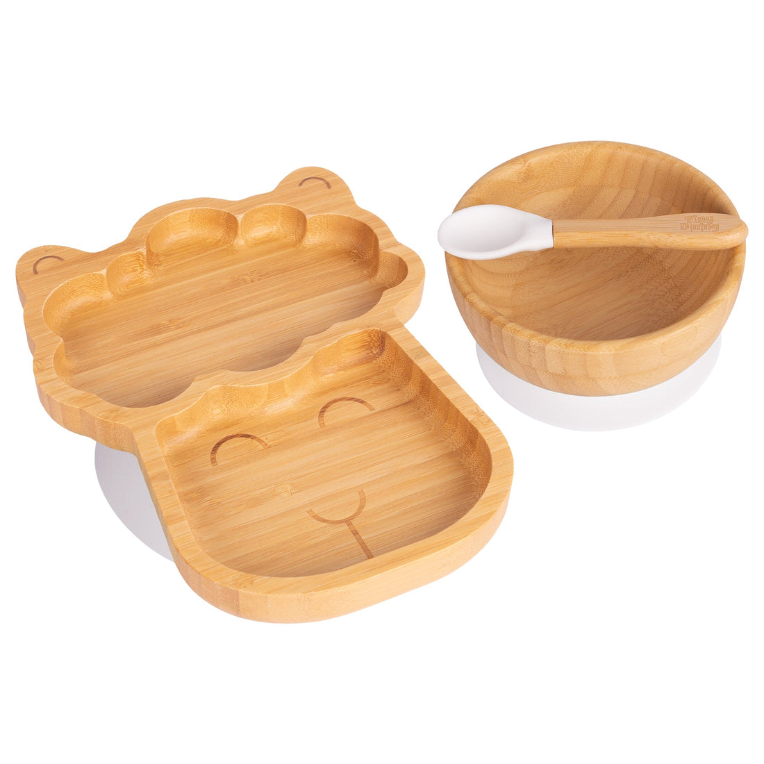 Lenny the Llama Bamboo Suction Dinner Set - White