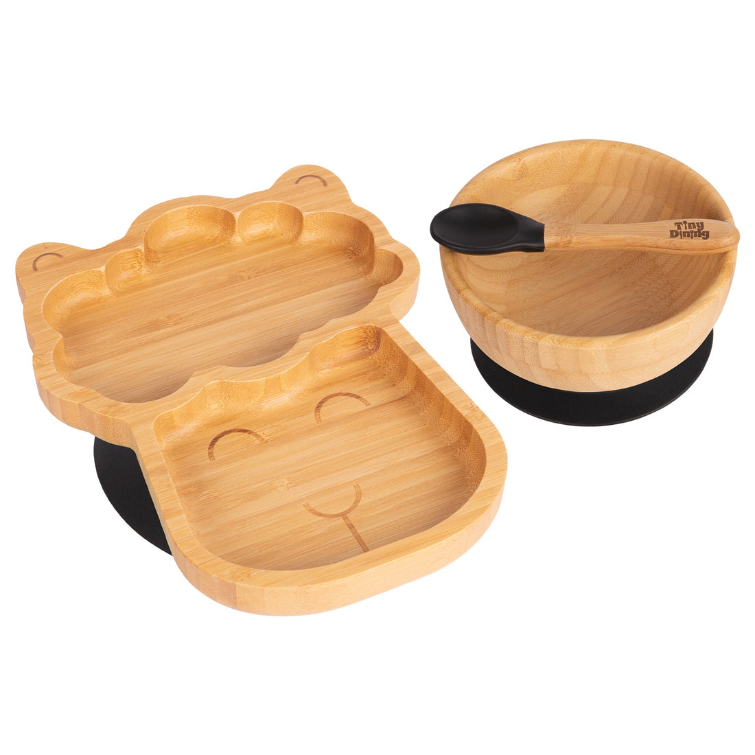 Lenny the Llama Bamboo Suction Dinner Set - Black