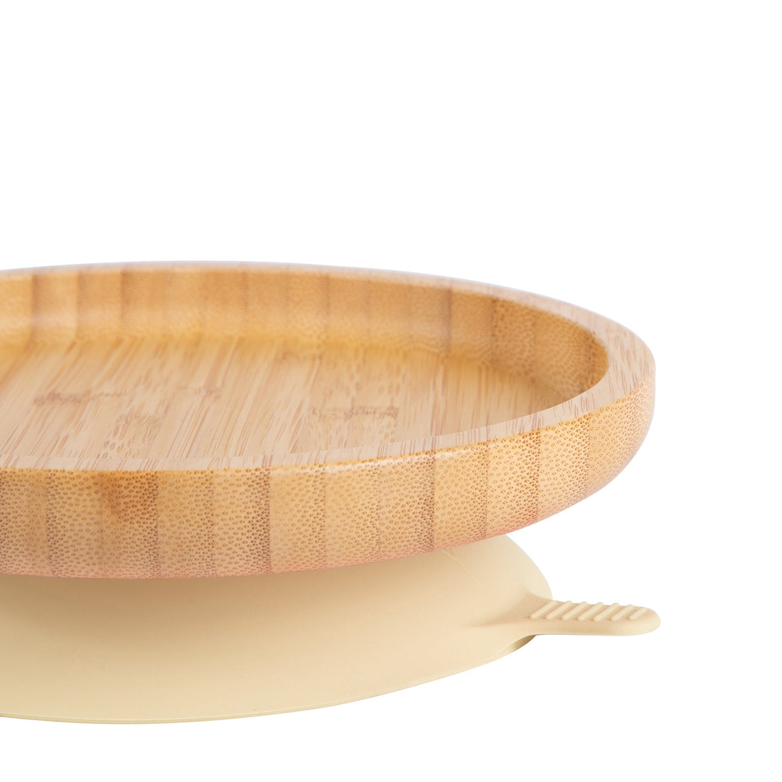 Round Undivided Bamboo Suction Dinner Set - Beige