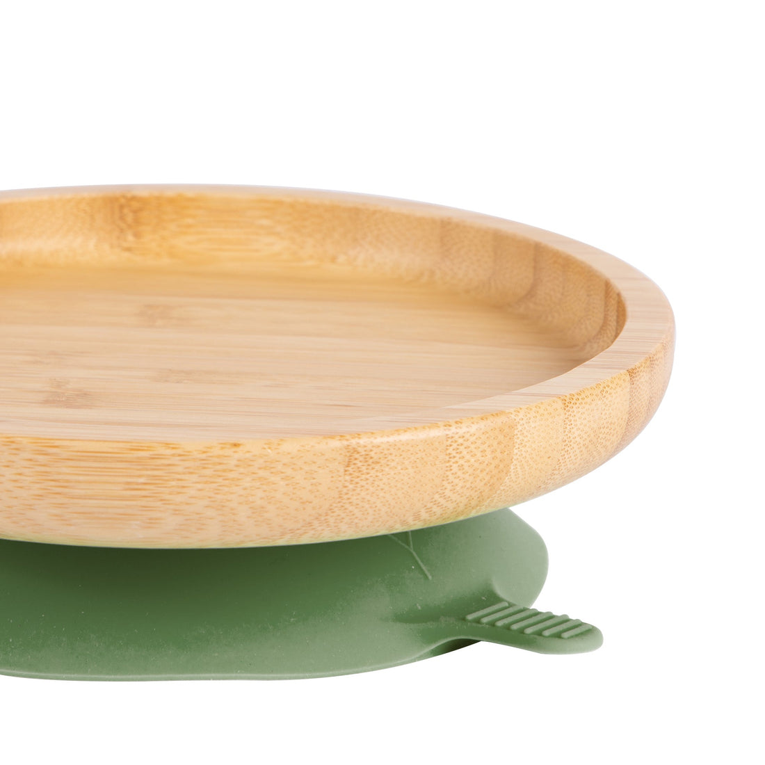 Round Undivided Bamboo Suction Dinner Set - Olive