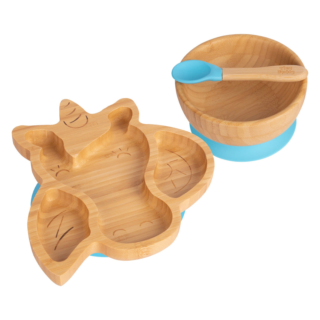 Bella the Unicorn Bamboo Suction Dinner Set - Blue