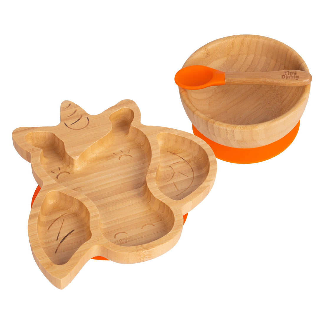 Bella the Unicorn Bamboo Suction Dinner Set - Orange