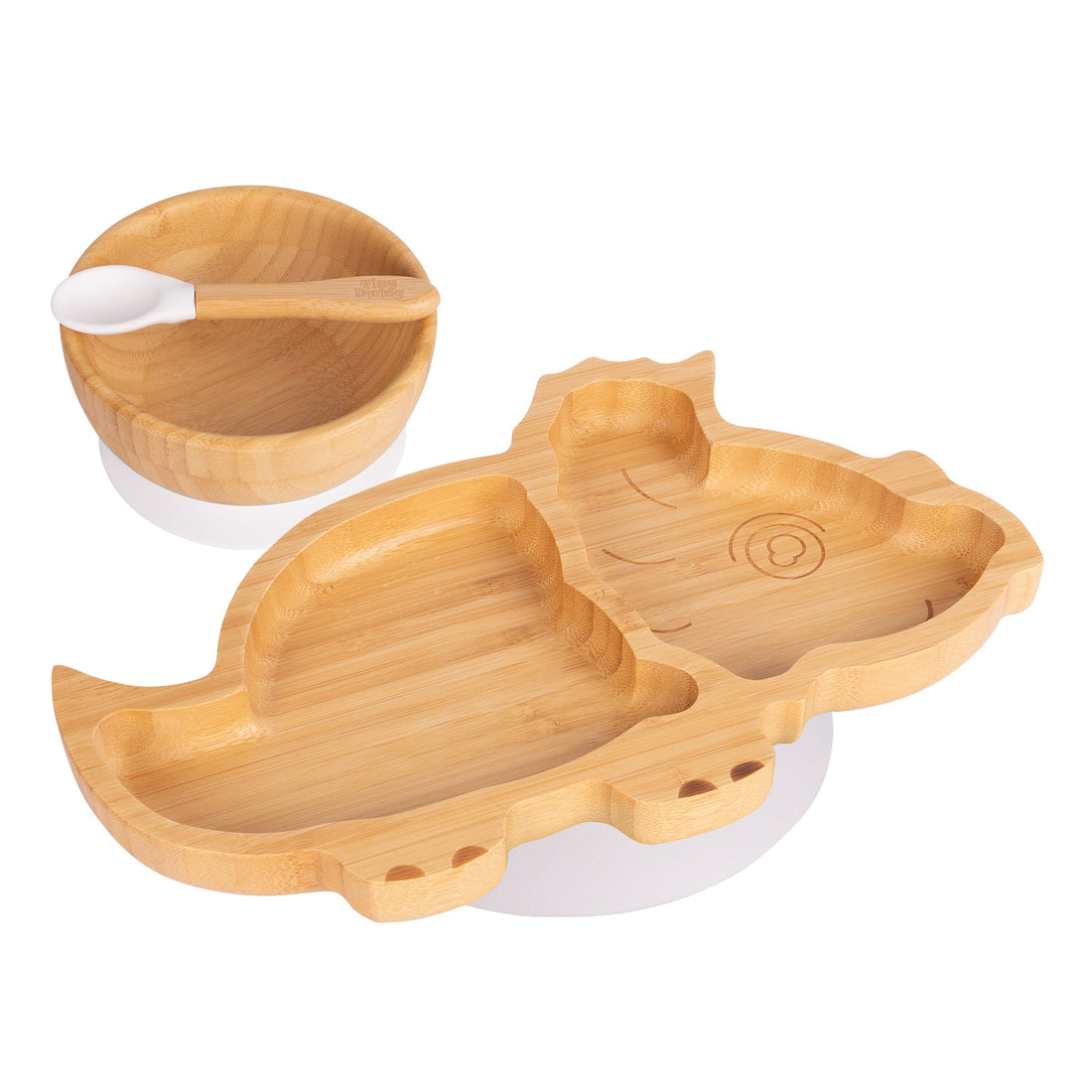 Dani the Dinosaur Bamboo Suction Dinner Set - White