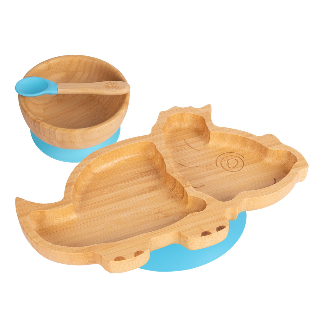 Dani the Dinosaur Bamboo Suction Dinner Set - Blue