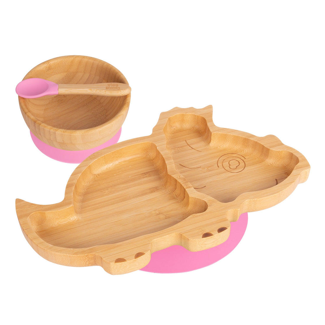 Dani the Dinosaur Bamboo Suction Dinner Set - Pink