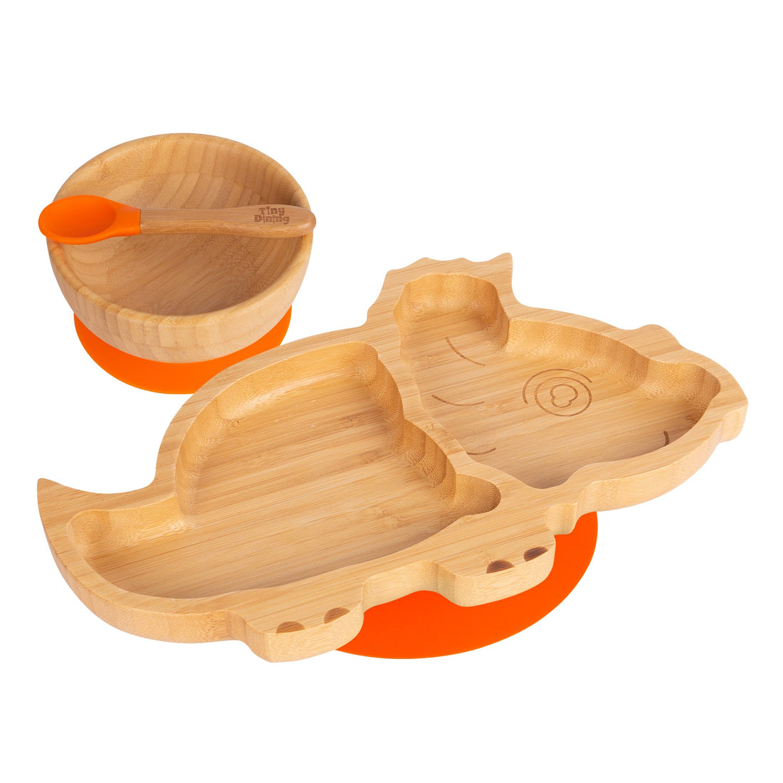 Dani the Dinosaur Bamboo Suction Dinner Set - Orange