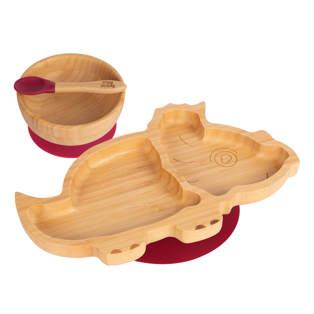 Dani the Dinosaur Bamboo Suction Dinner Set - Red