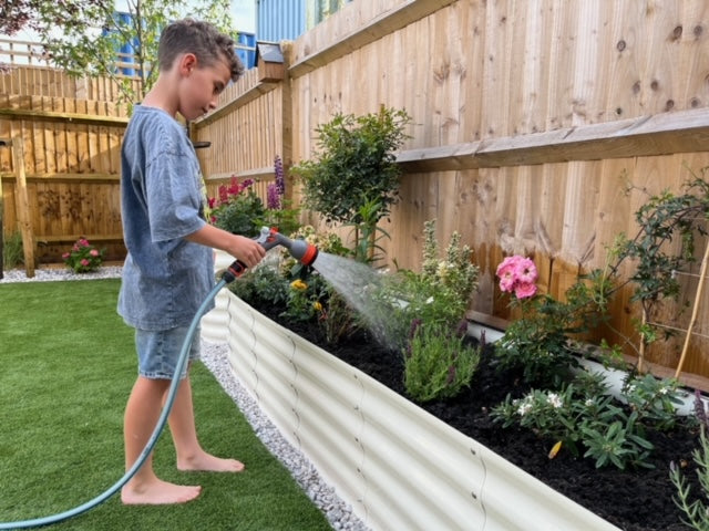 Ivory 180cm x 90cm Rounded Steel Raised Garden Bed
