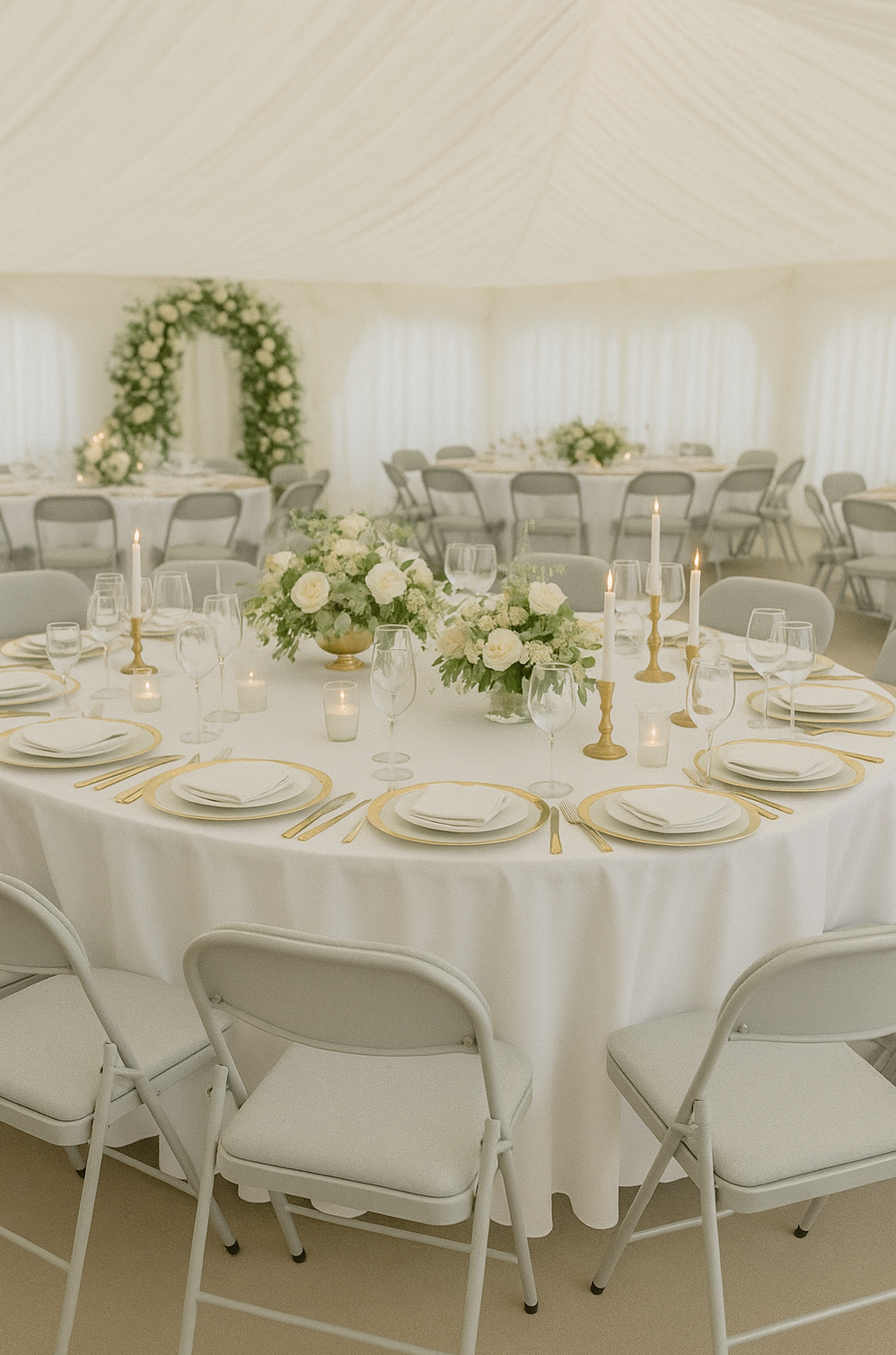 Grey Fabric Padded Folding Chair - Pack of Six