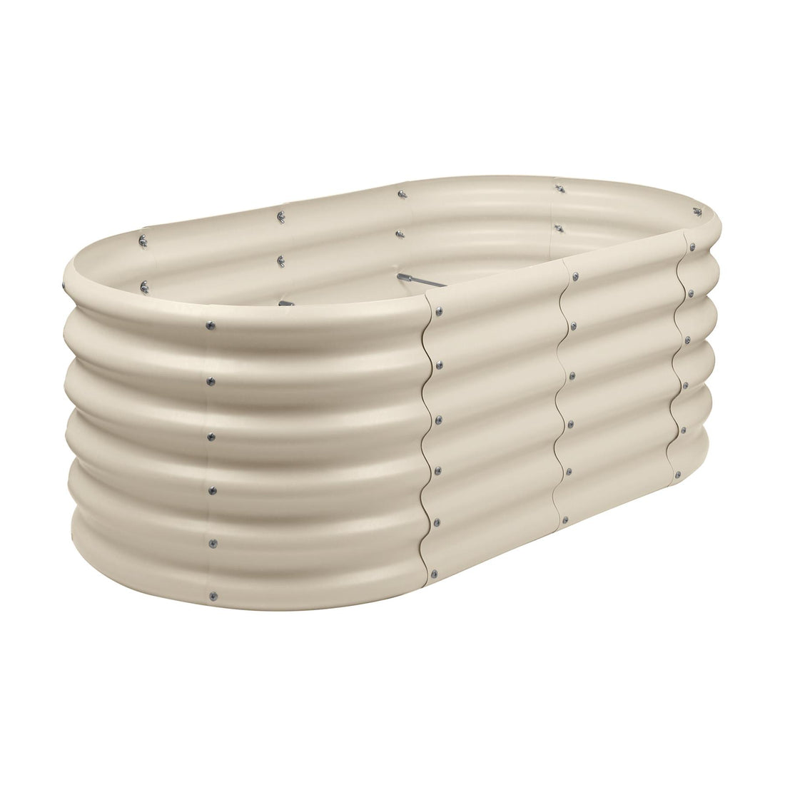 Ivory 120cm x 60cm x 45cm Rounded Steel Raised Garden Bed