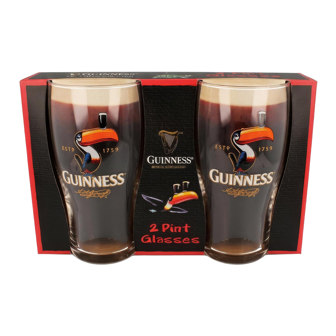Guinness 2pc Toucan Pint Glass Set