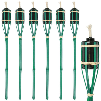 Green Bamboo 60cm Garden Fire Torches - Pack of Six
