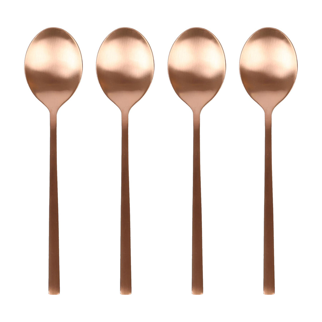 Copper 20cm Stainless Steel Dessert Spoons - Pack of 4