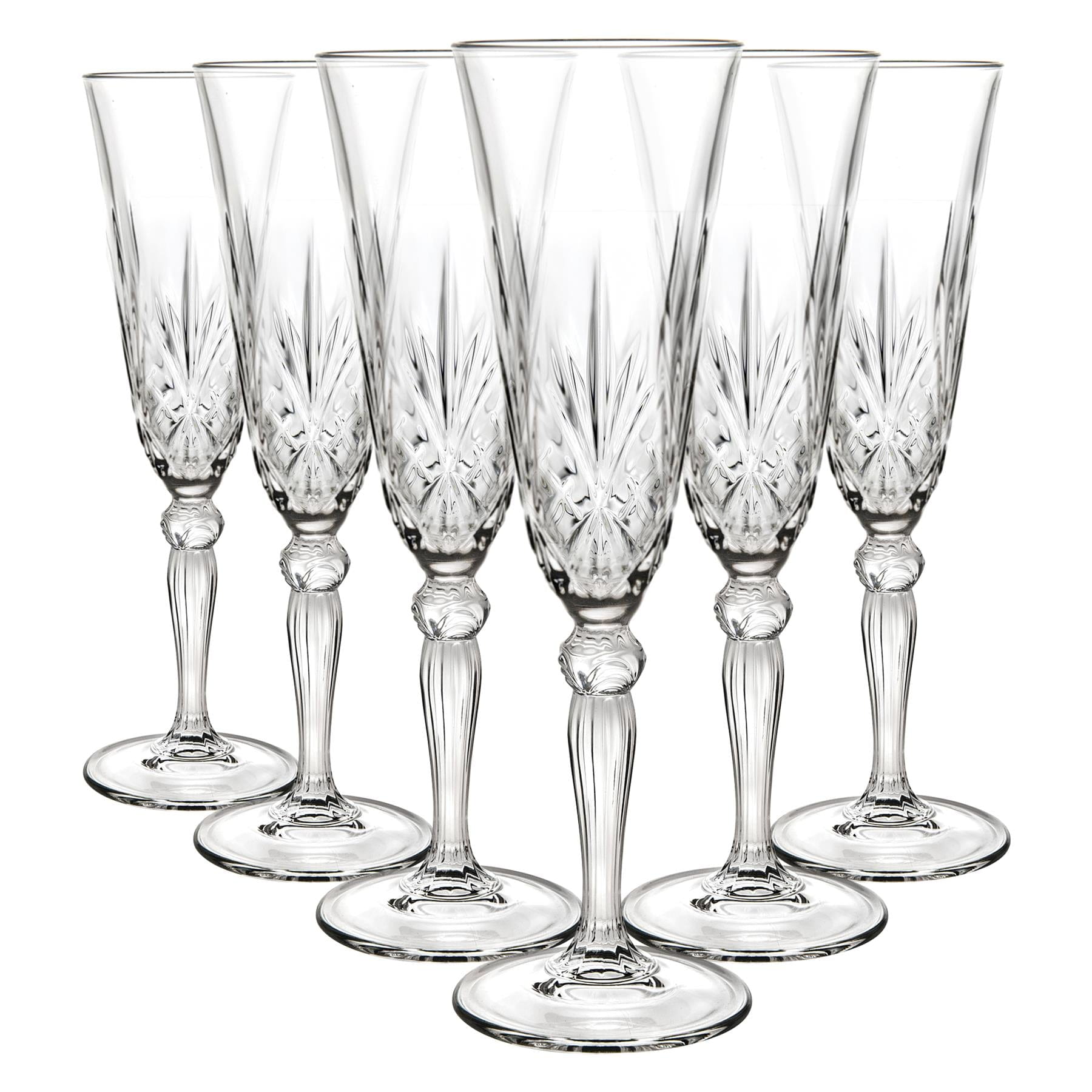 160ml Melodia Glass Champagne Flutes - Pack of 12 - By RCR Crystal